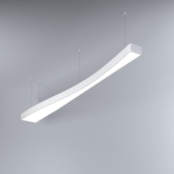 modulare LED Deckenleuchte für hohe Räume in weiß